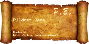 Pildner Bese névjegykártya